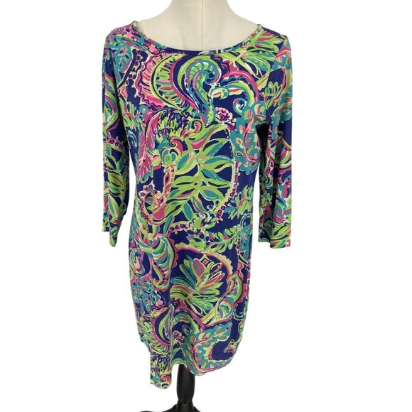 Lilly Pulitzer Marlowe Toucan Play Pink Blue Green Mini Lightweight Dress Large - Picture 1 of 8